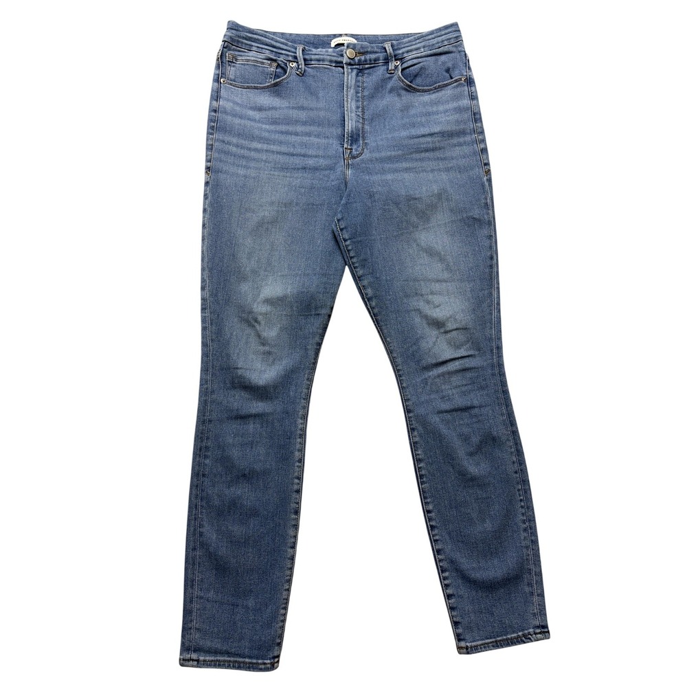 Good American Jeans‎ Womens 32x28 Blue Medium Wash High Rise Skinny Stretch 15